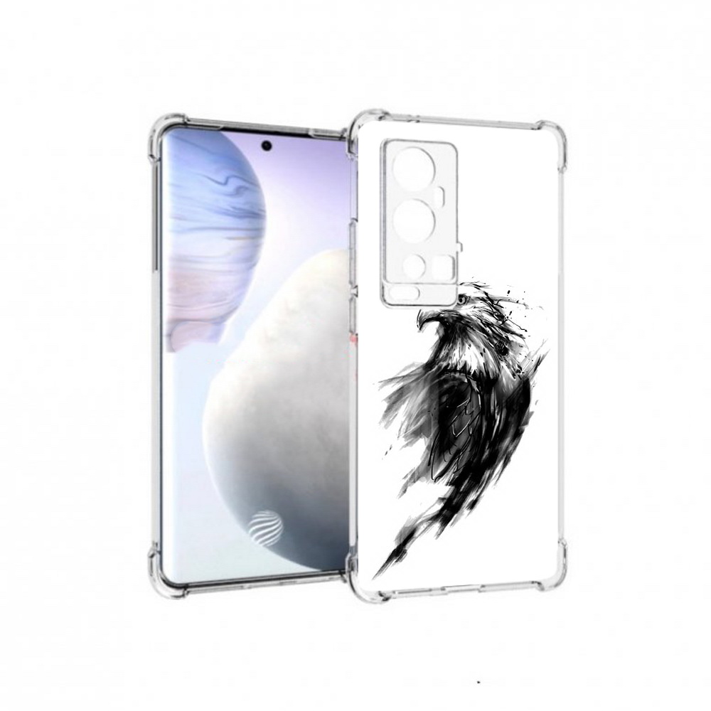 

Чехол MyPads Tocco для Vivo X60 Pro Plus чб птица, Прозрачный, Tocco