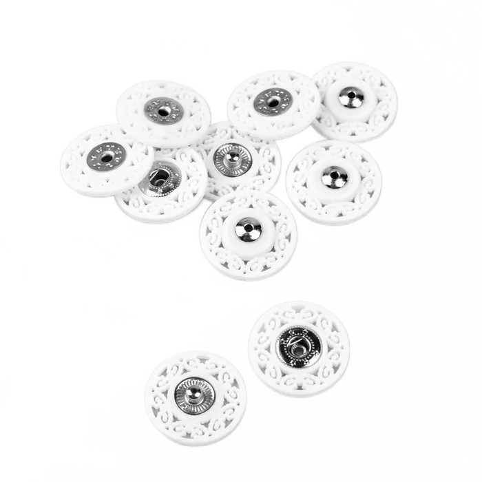 Кнопки пришивные декоративные, d = 21 мм, 5 шт, цвет белый