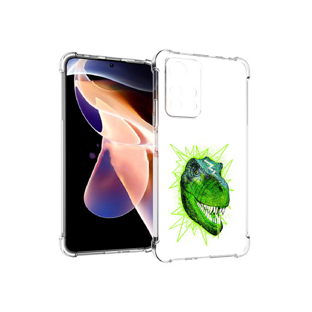 

Чехол MyPads Tocco для Xiaomi Redmi Note 11 Pro зеленый динозавр (PT224811.282.358), Прозрачный, Tocco