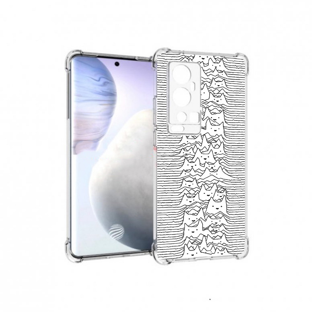 Чехол MyPads Tocco для Vivo X60 Pro Plus черно белые коты 3D