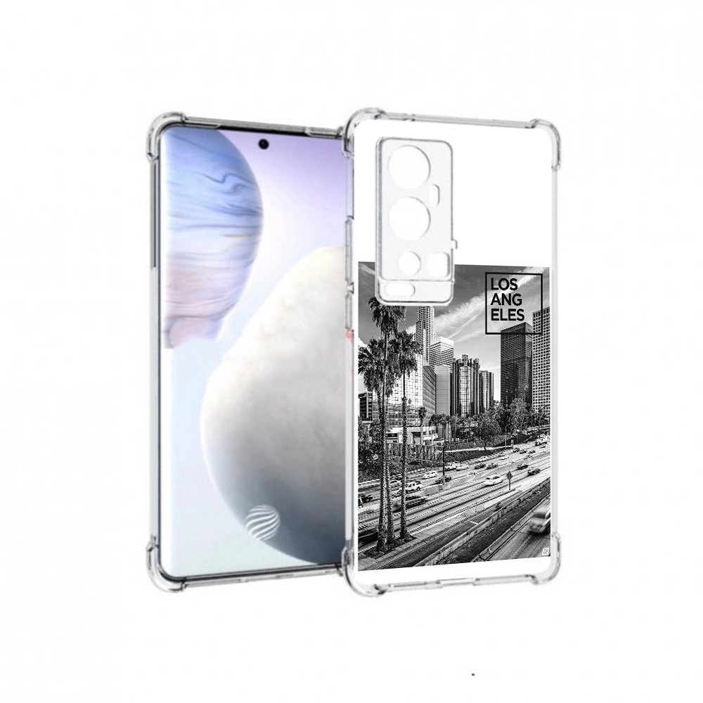 

Чехол MyPads Tocco для Vivo X60 Pro Plus черно белый лос анджелес, Прозрачный, Tocco