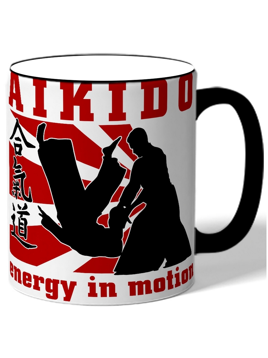 фото Кружка drabs aikido energy in motion силуэты: два бойца в борьбе