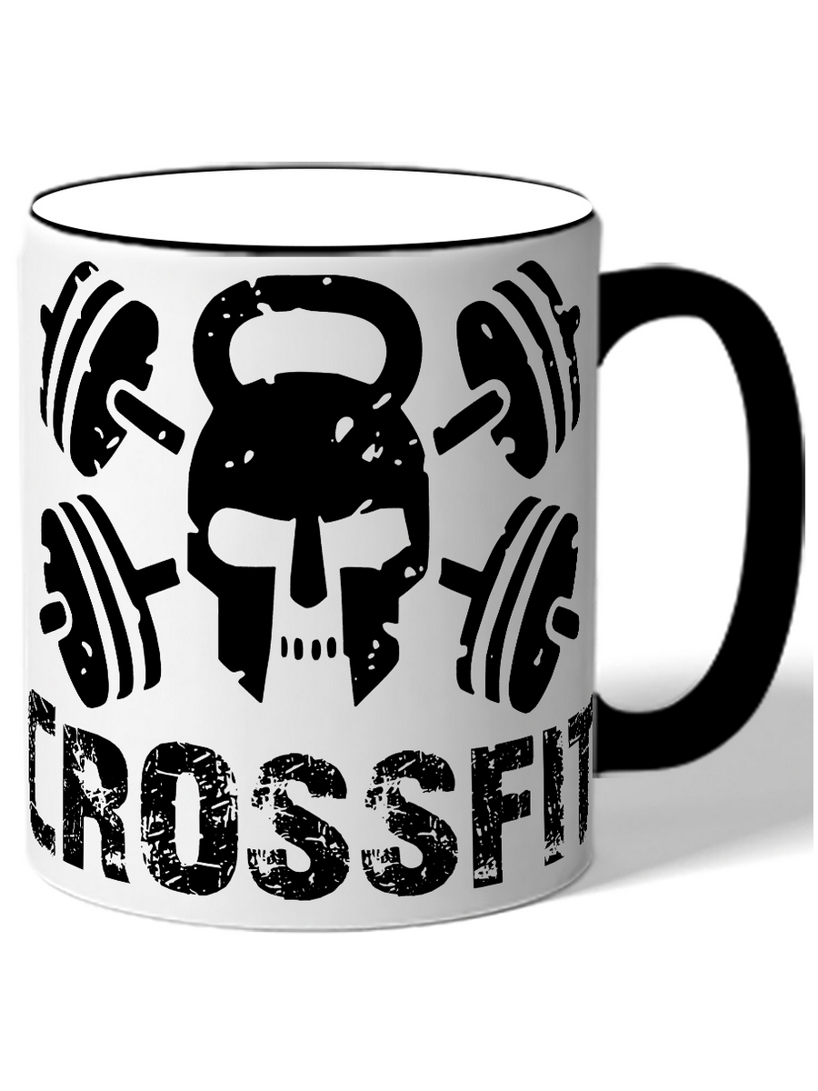 фото Кружка drabs crossfit череп в шлеме, со штангами