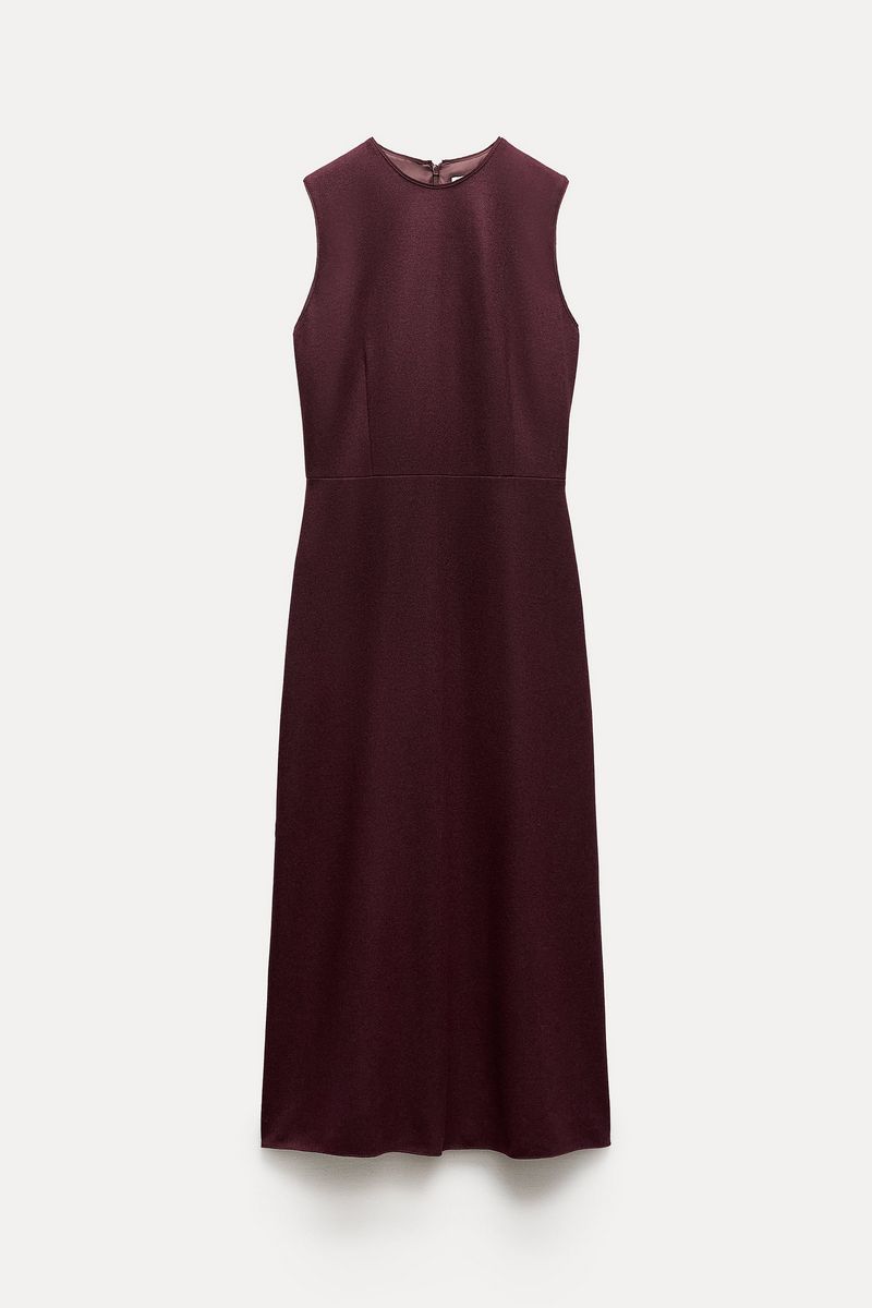 

Платье женское ZARA 02259614 бордовое S, Бордовый, 02259614