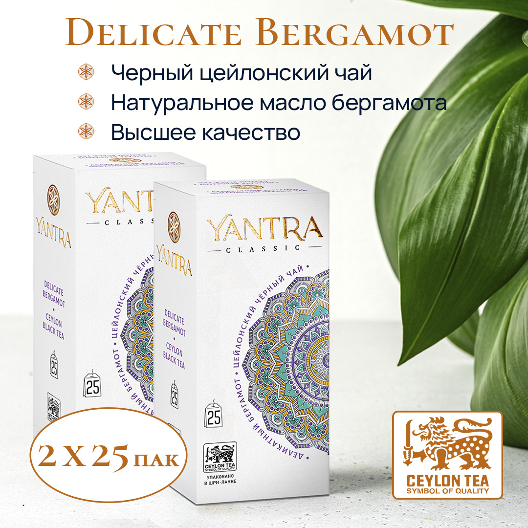 Чай черный Yantra Классик Деликатный бергамот, 2 шт по 25 пакетиков