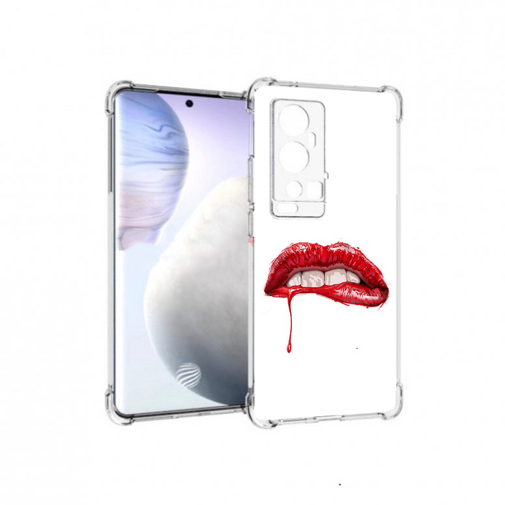 

Чехол MyPads Tocco для Vivo X60 Pro Plus яркие красные губы, Прозрачный, Tocco