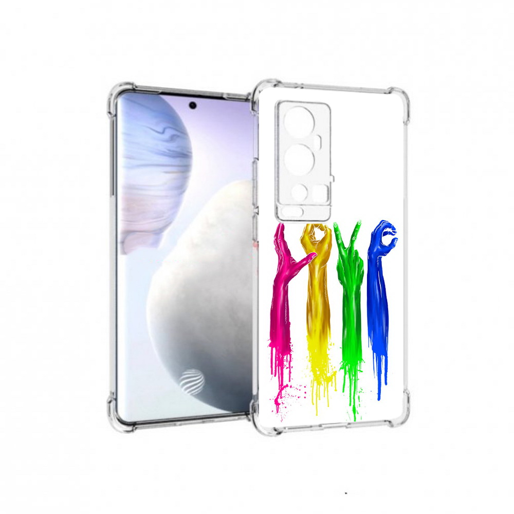 

Чехол MyPads Tocco для Vivo X60 Pro Plus яркие руки love, Прозрачный, Tocco