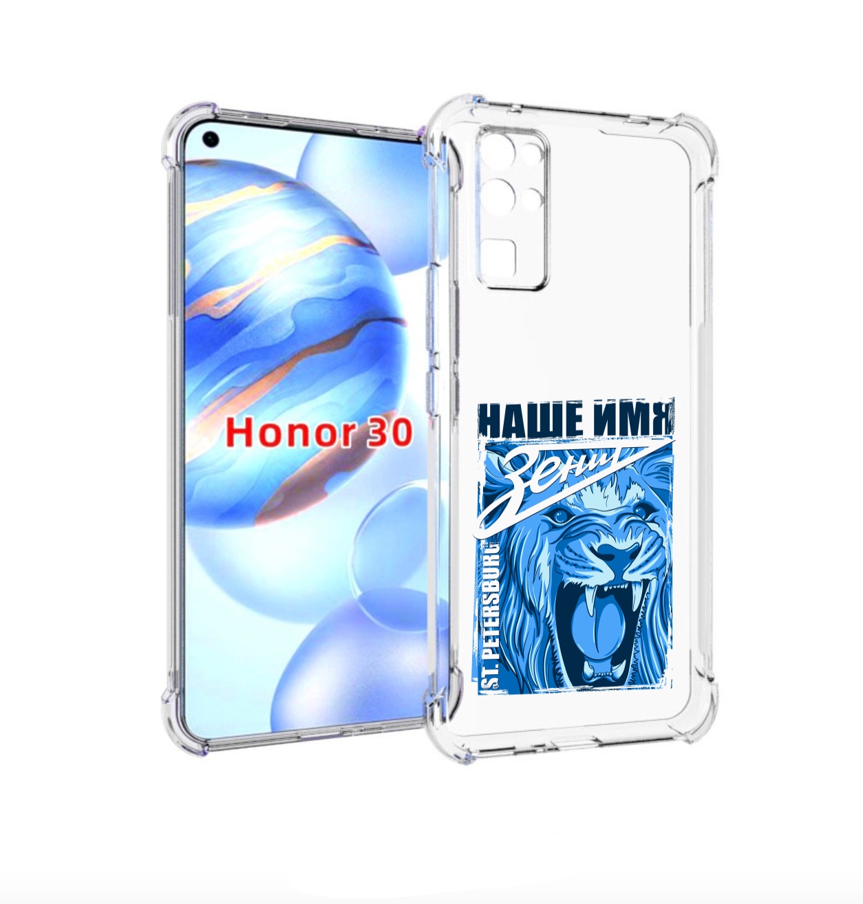 

Чехол бампер MyPads ФК наше имя зенит для Honor 30 (BMH-AN10) пр, Прозрачный, Tocco