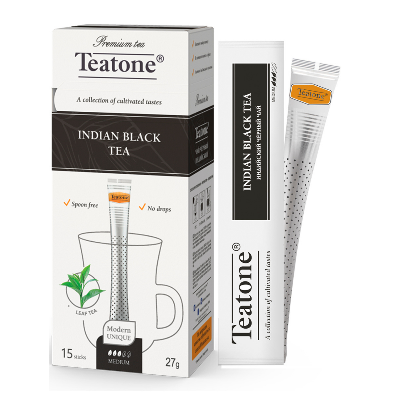 Чай черный Teatone индийский байховый 15 стиков