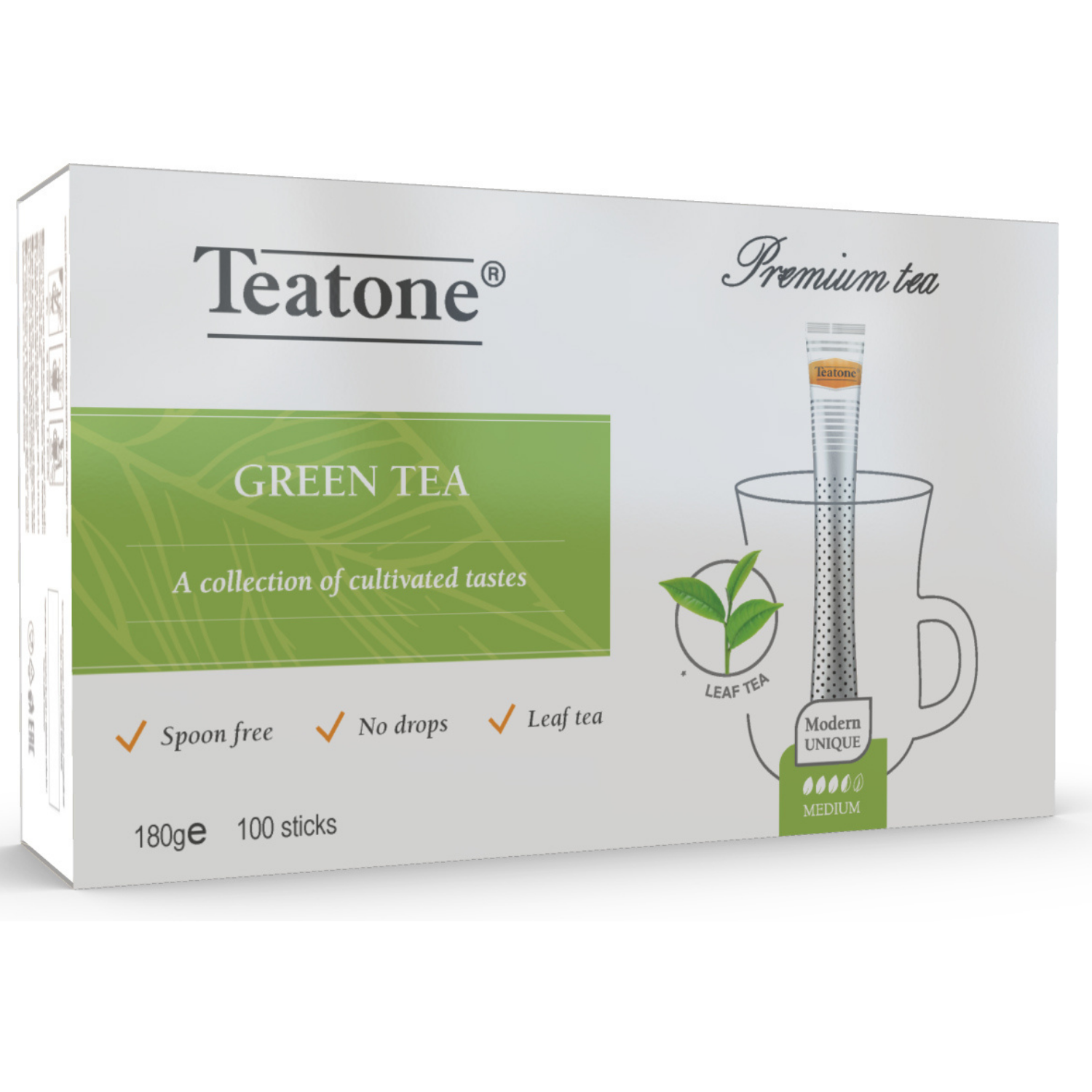 Чай зеленый Teatone китайский байховый мелкий 100 пакетиков