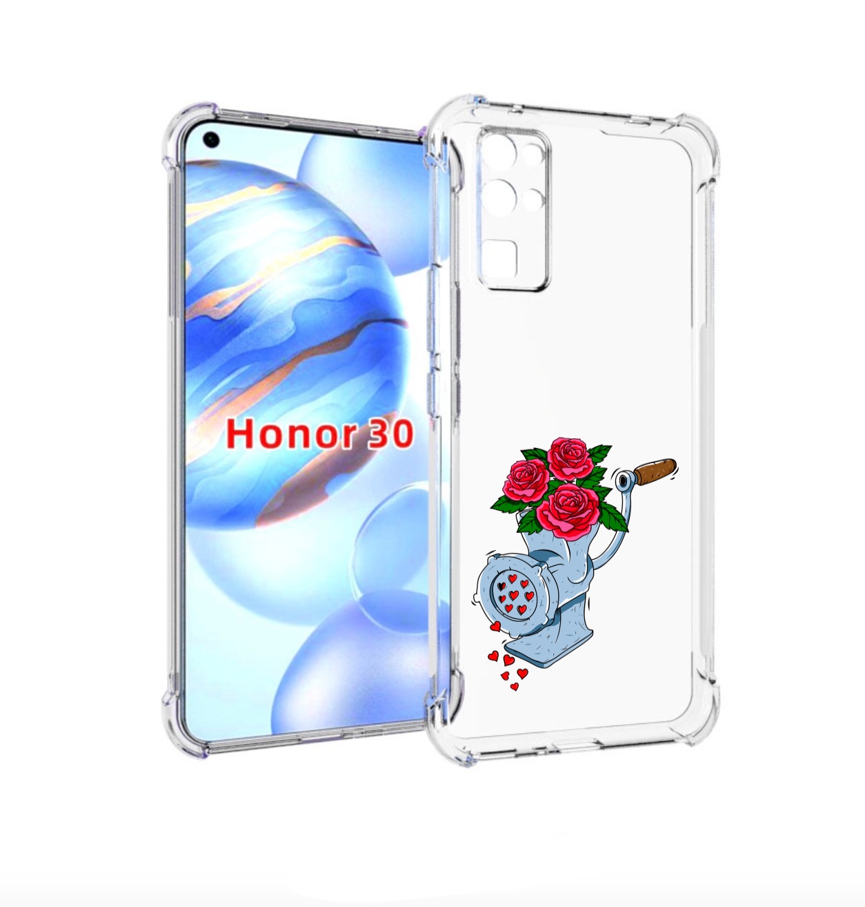 

Чехол бампер MyPads Цветочные сердца для Honor 30 (BMH-AN10) про, Прозрачный, Tocco