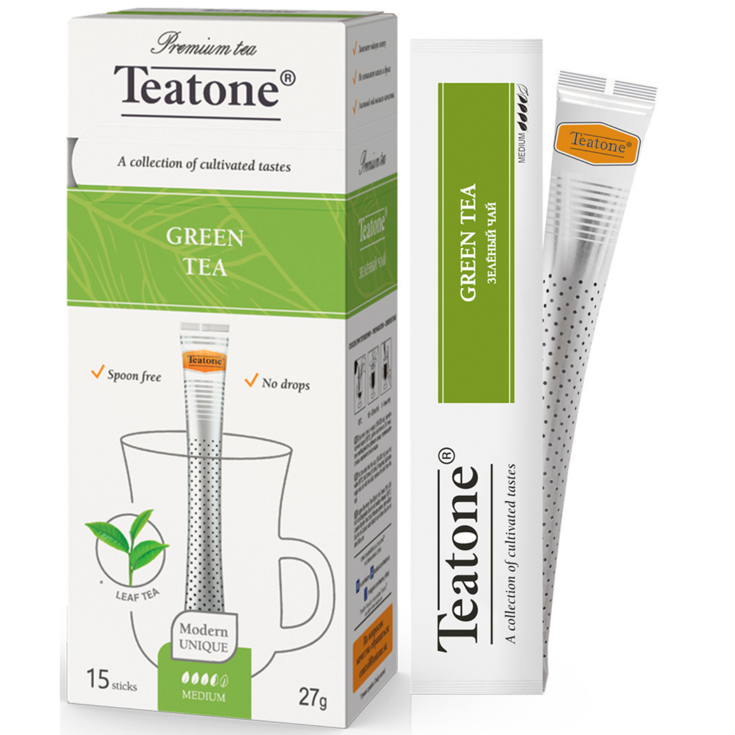 Чай зеленый Teatone байховый 15 пакетиков