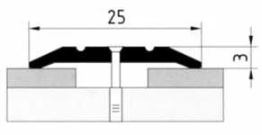 

Порог АПС 001 алюминиевый 1350x25x3 мм одноуровневый 32 шервуд серый