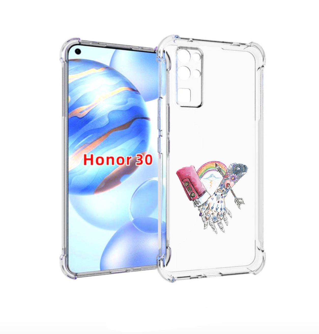

Чехол бампер MyPads абстракция руки в татуировках для Honor 30 (, Прозрачный, Tocco