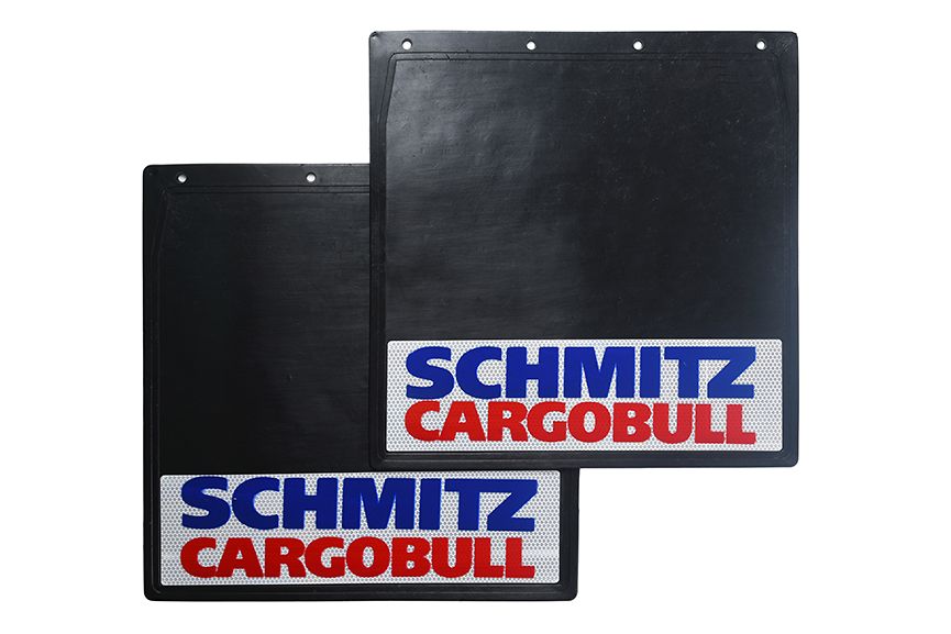 

Брызговики на прицеп светоотражающие 400*400 SCHMITZ CARGOBULL (Красно-синие) комплект