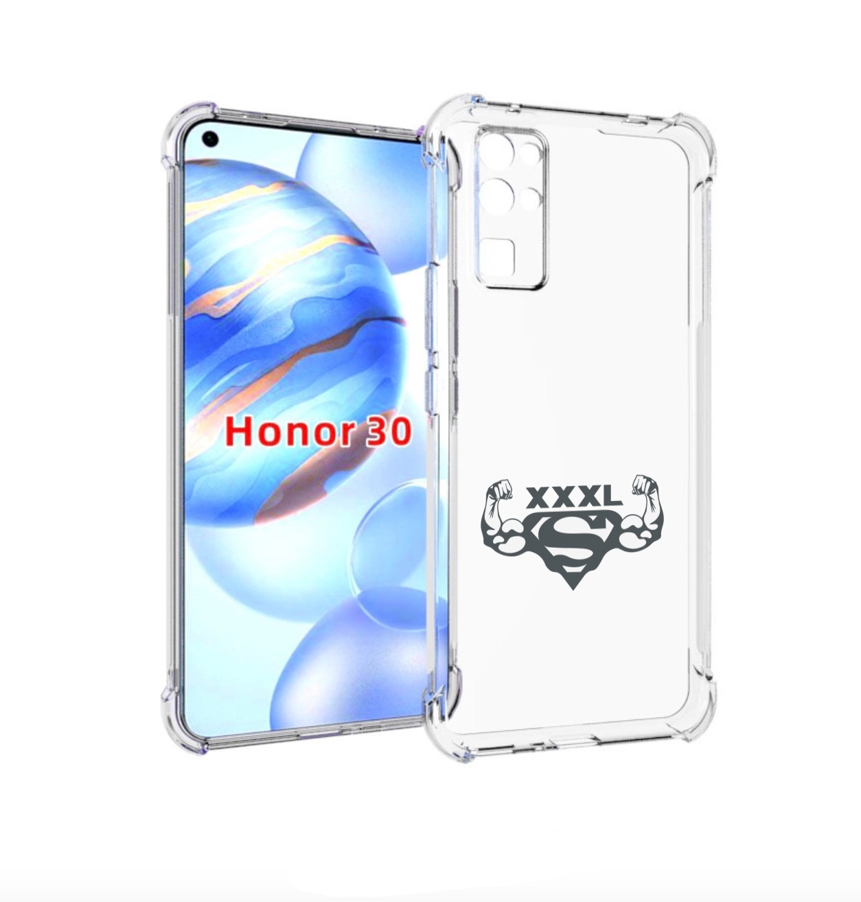 

Чехол бампер MyPads бодибилдинг супермен для Honor 30 (BMH-AN10), Прозрачный, Tocco