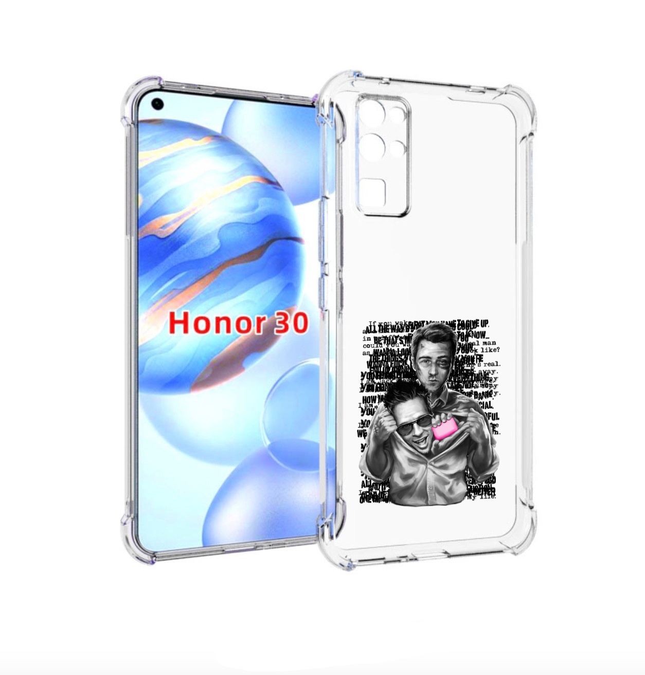 

Чехол бампер MyPads бойцовский клуб для Honor 30 (BMH-AN10) прот, Прозрачный, Tocco