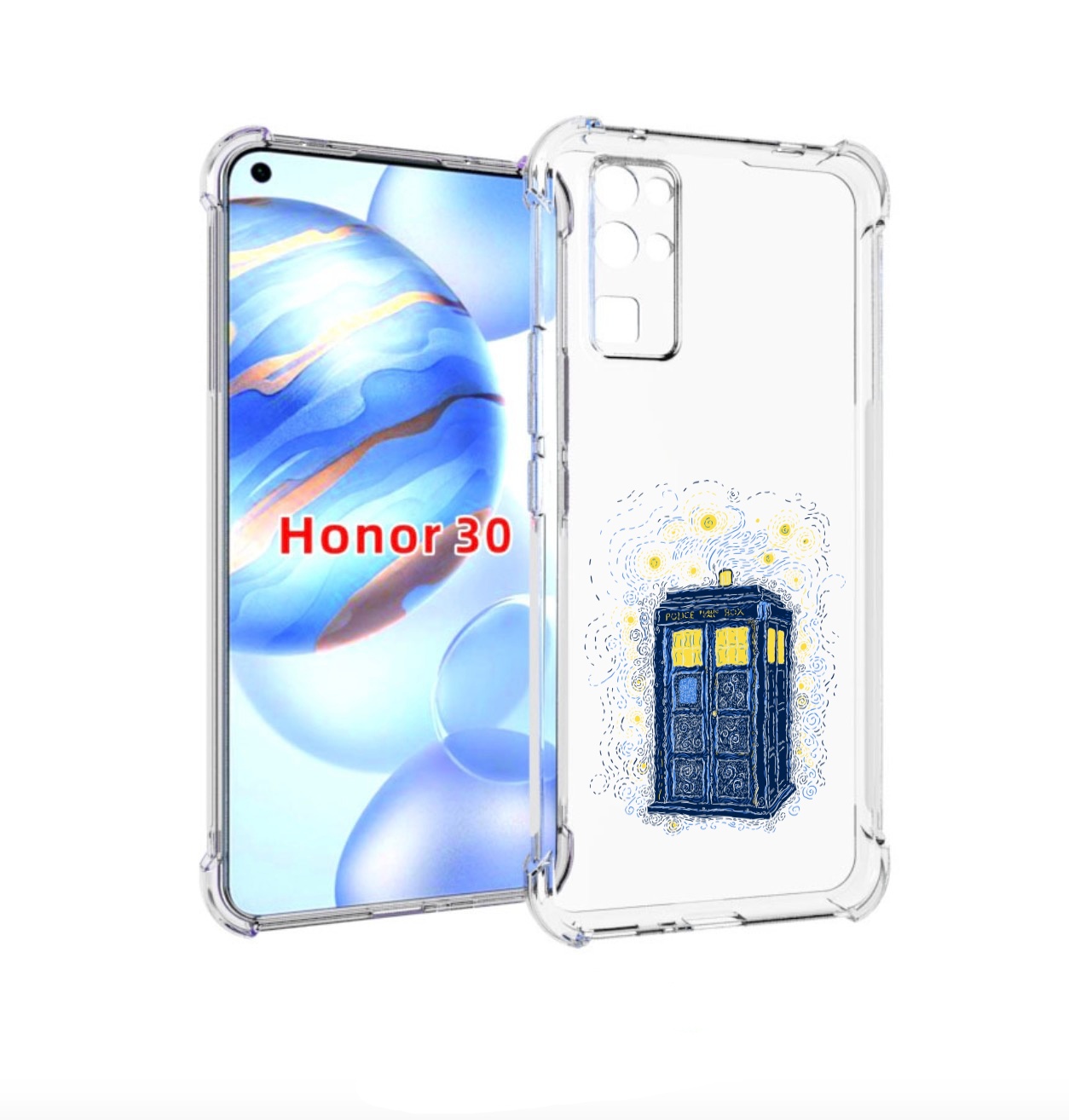 

Чехол бампер MyPads будка рисунок для Honor 30 (BMH-AN10) против, Прозрачный, Tocco