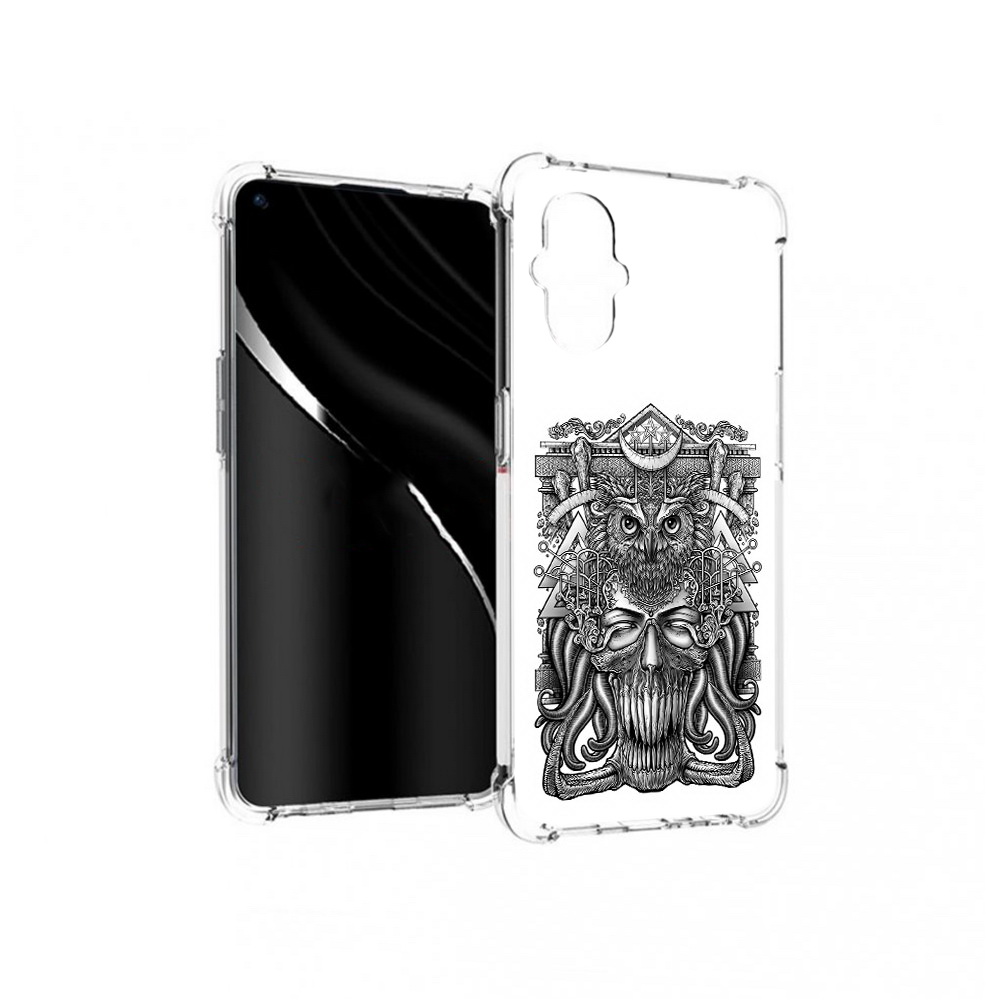 

Чехол MyPads Tocco для OnePlus Nord N20 5G зубастая сова (PT227047.135.369), Прозрачный, Tocco