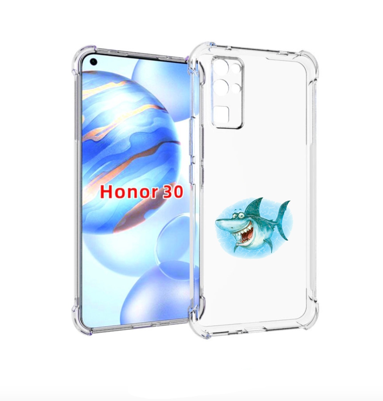 

Чехол бампер MyPads веселая акула для Honor 30 (BMH-AN10) против, Прозрачный, Tocco