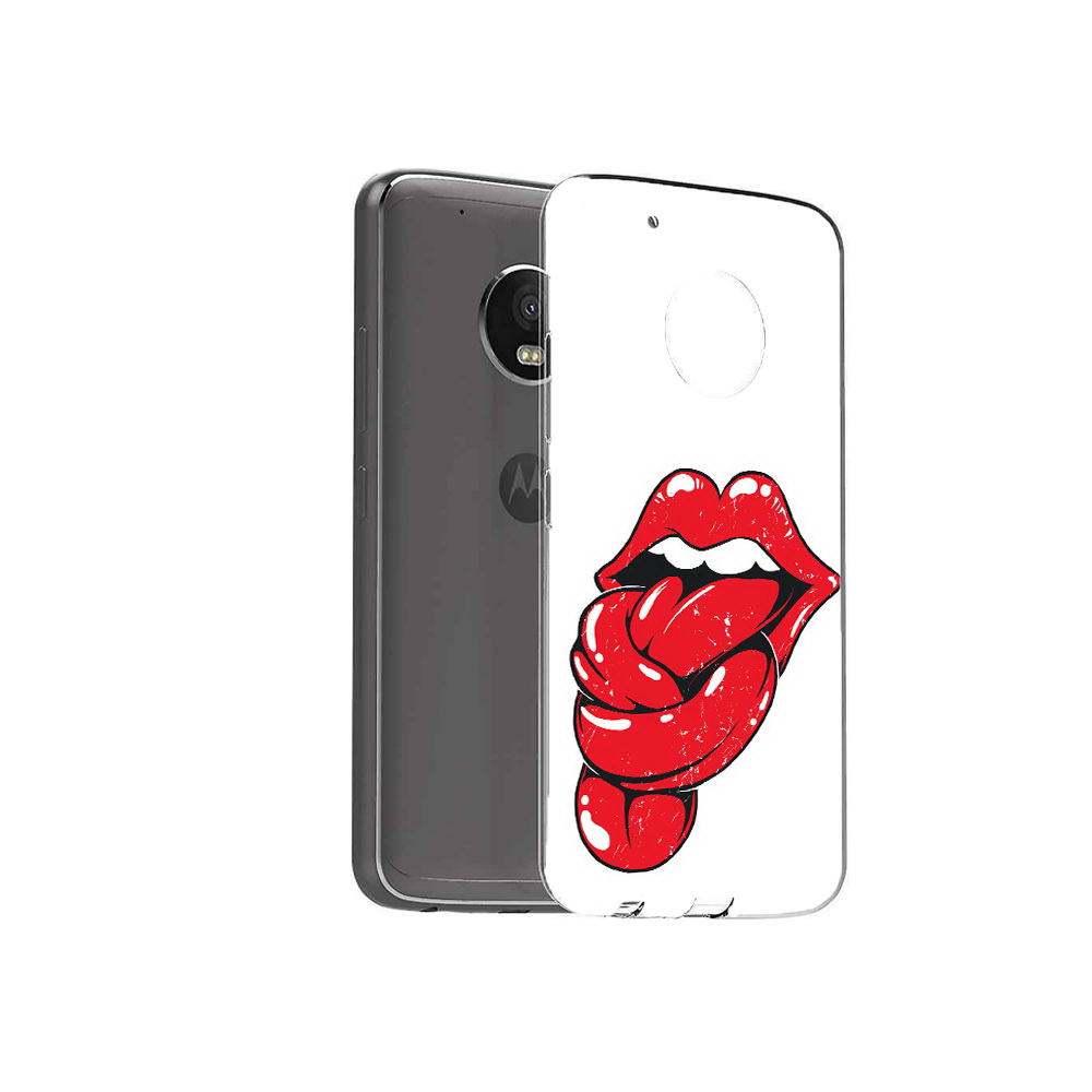 

Чехол MyPads Tocco для Motorola Moto G5 Plus яркие губы с языком (PT67401.338.705), Прозрачный, Tocco