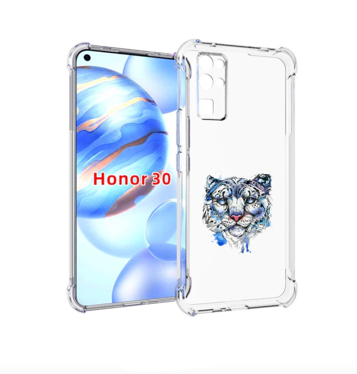 

Чехол бампер MyPads водяной тигр для Honor 30 (BMH-AN10) противо, Прозрачный, Tocco