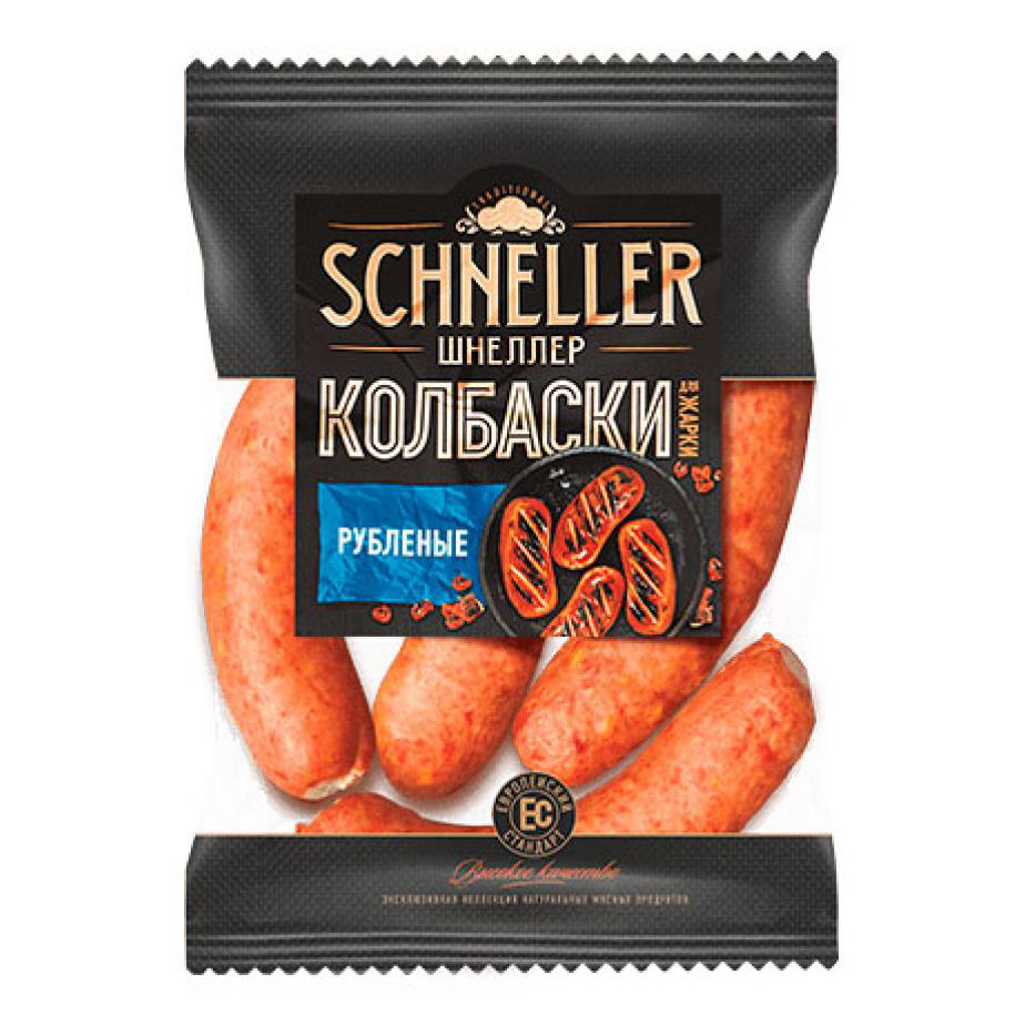 

Колбаски Schneller рубленые для жарки полукопченые +-600 г