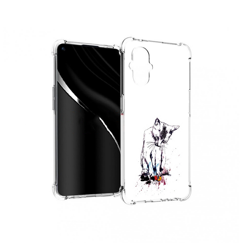 

Чехол MyPads Tocco для OnePlus Nord N20 5G кот и микки (PT227047.135.399), Прозрачный, Tocco