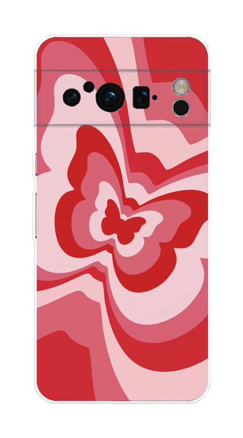 

Чехол на Google Pixel 8 Pro "Бабочка в стиле хиппи", Красный;розовый, 271650-1