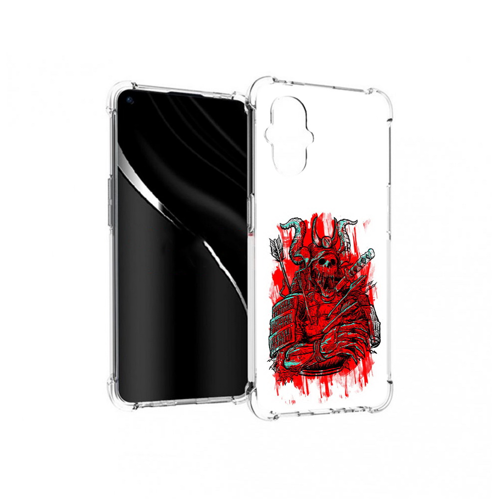 

Чехол MyPads Tocco для OnePlus Nord N20 5G красный скелет воин (PT227047.135.413), Прозрачный, Tocco