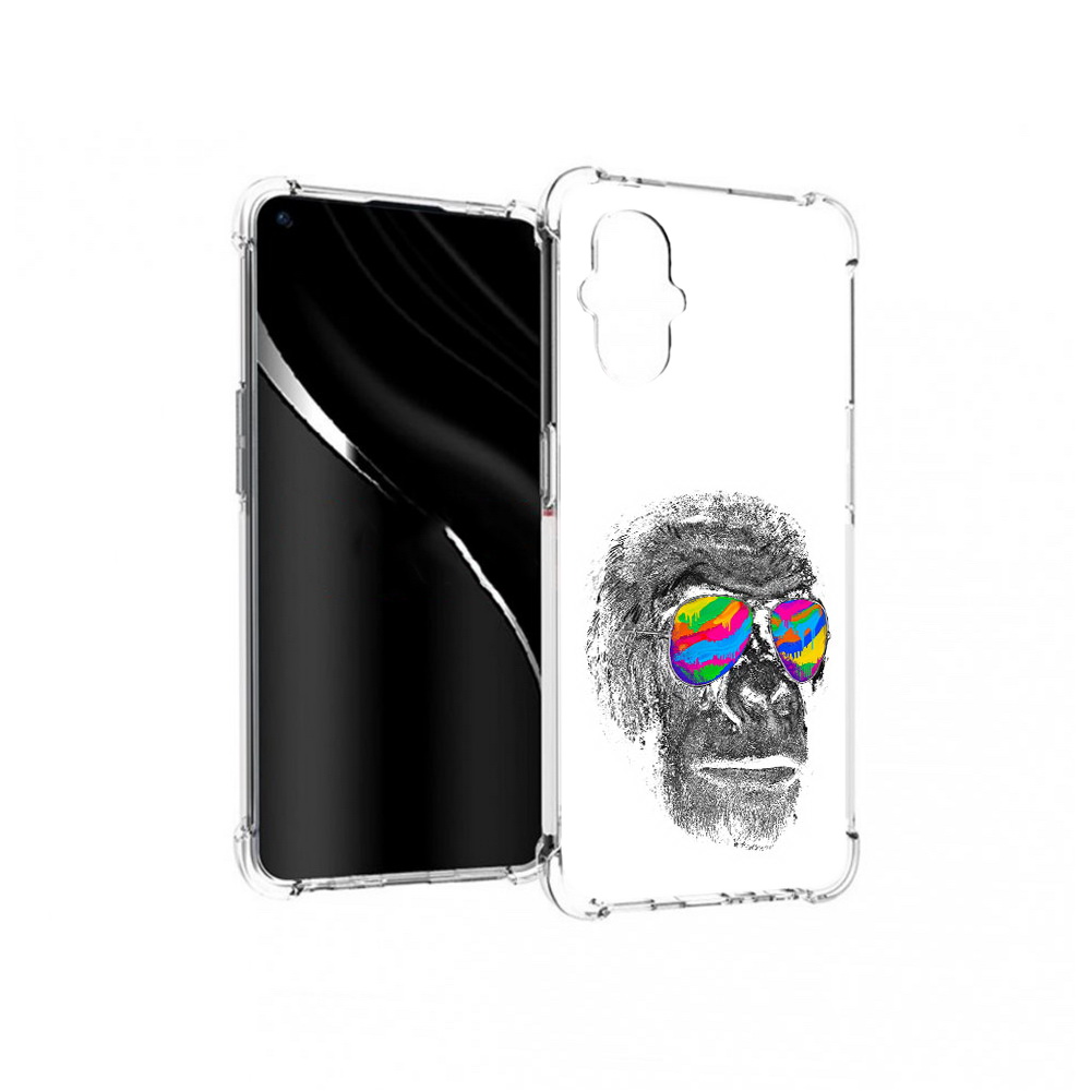 

Чехол MyPads Tocco для OnePlus Nord N20 5G крутая обезьяна в очках (PT227047.135.422), Прозрачный, Tocco