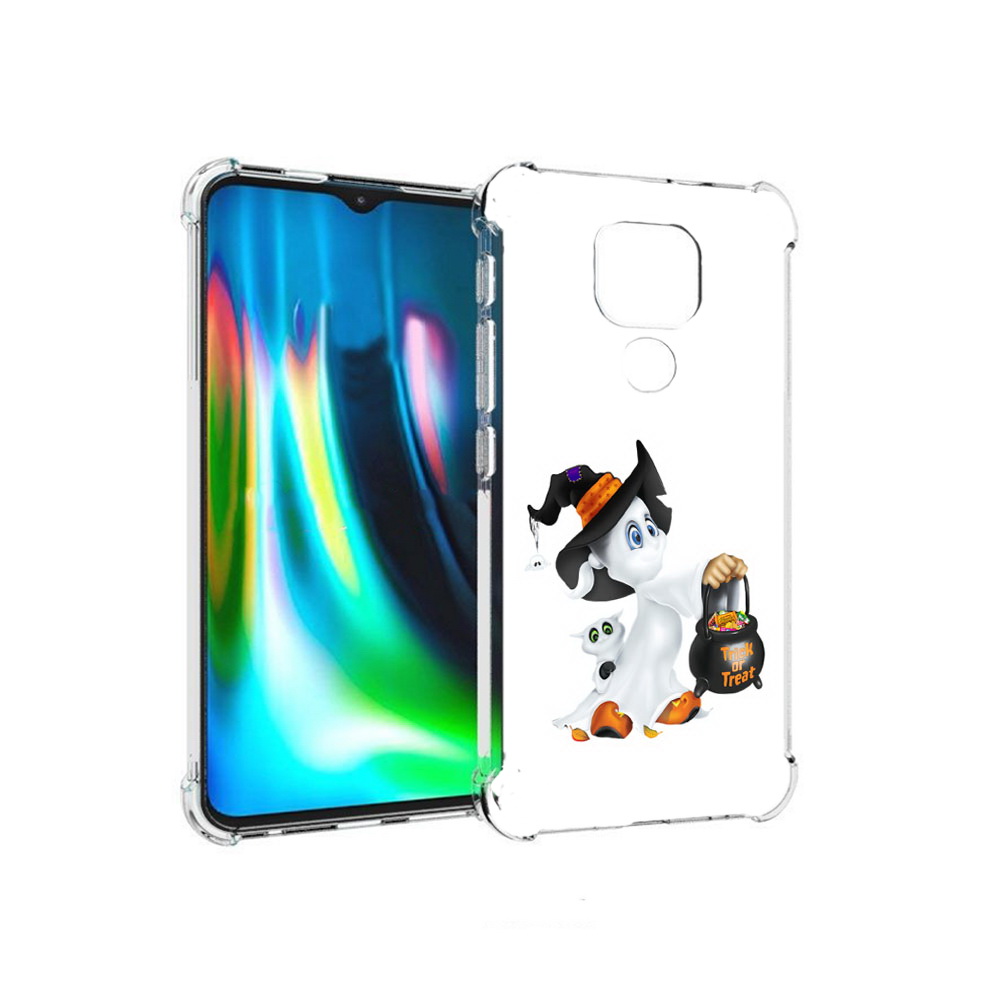

Чехол MyPads Tocco для Motorola Moto E7 Plus Маленький призрак (PT155921.339.113), Прозрачный, Tocco