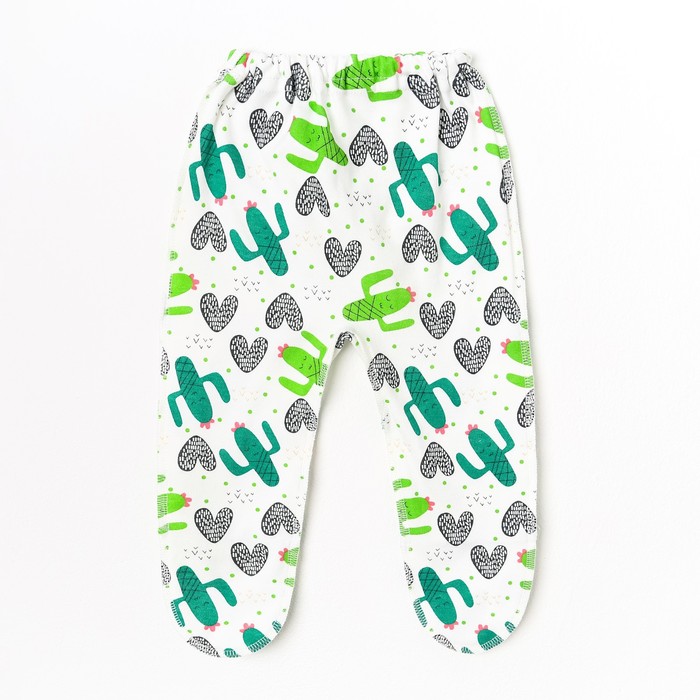 Тошка Ползунки детские цвет белый/кактусы, рост 62 см