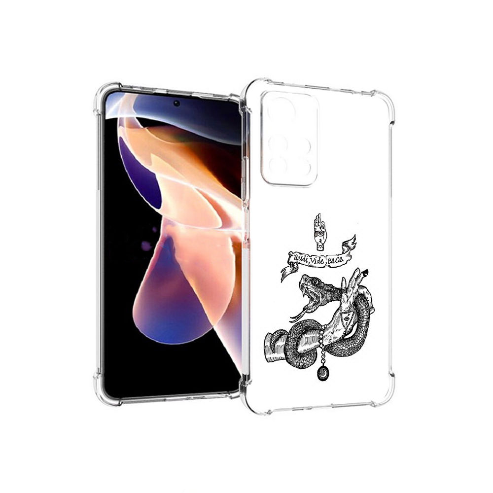 

Чехол MyPads Tocco для Xiaomi Redmi Note 11 Pro змея на руке рисунок (PT224811.282.366), Прозрачный, Tocco