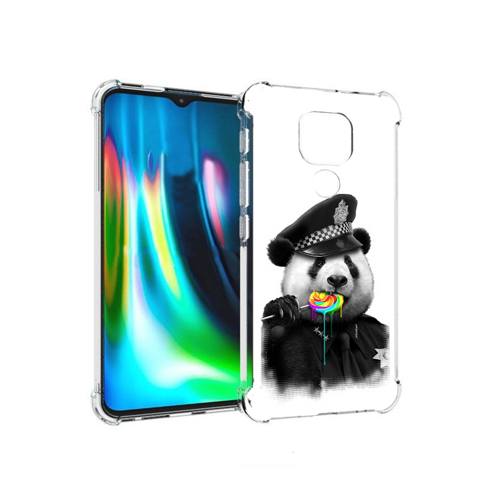 

Чехол MyPads Tocco для Motorola Moto E7 Plus Панда полиция (PT155921.339.130), Прозрачный, Tocco