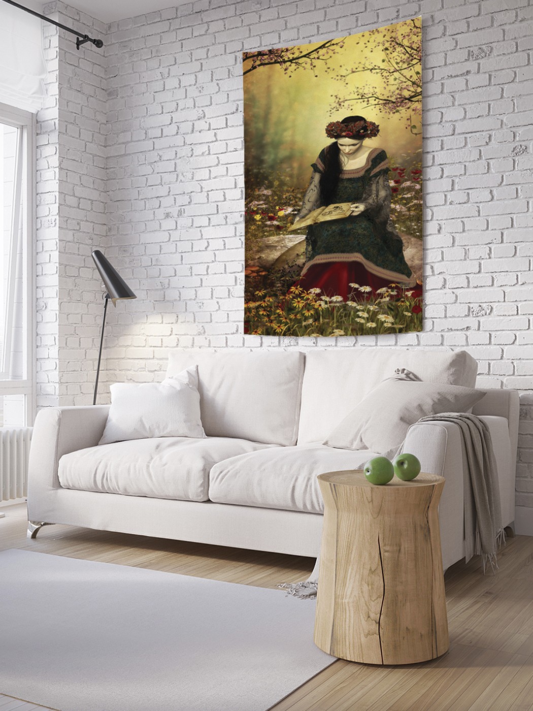 

Вертикальное фотопанно на стену JoyArty Дева читающая в лесу 150x200 см, Дева читающая в лесу