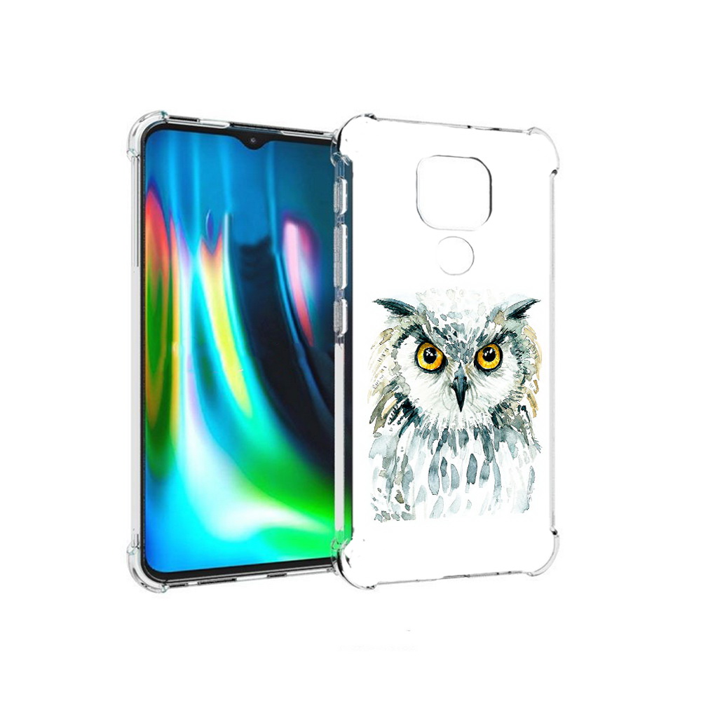

Чехол MyPads Tocco для Motorola Moto E7 Plus Серьезная сова (PT155921.339.156), Прозрачный, Tocco