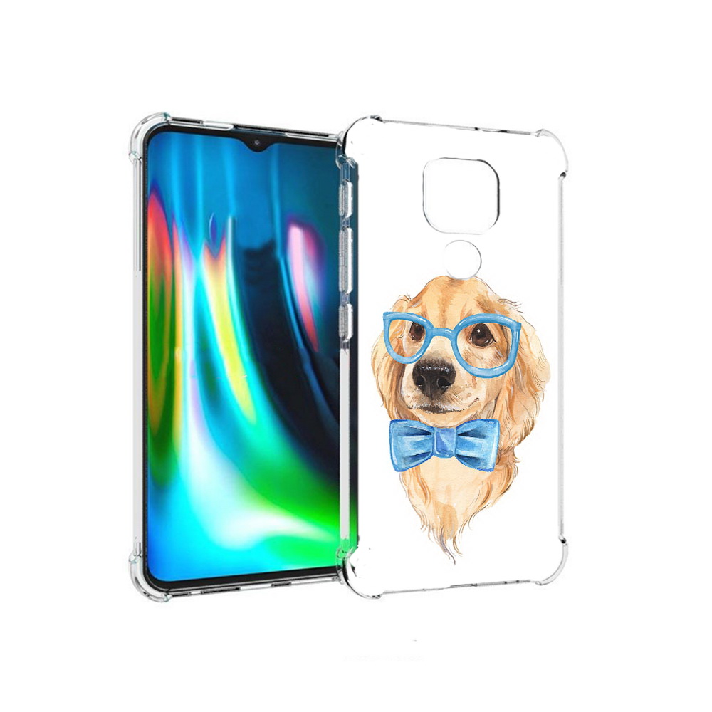 

Чехол MyPads Tocco для Motorola Moto E7 Plus Собака интеллигент (PT155921.339.159), Прозрачный, Tocco