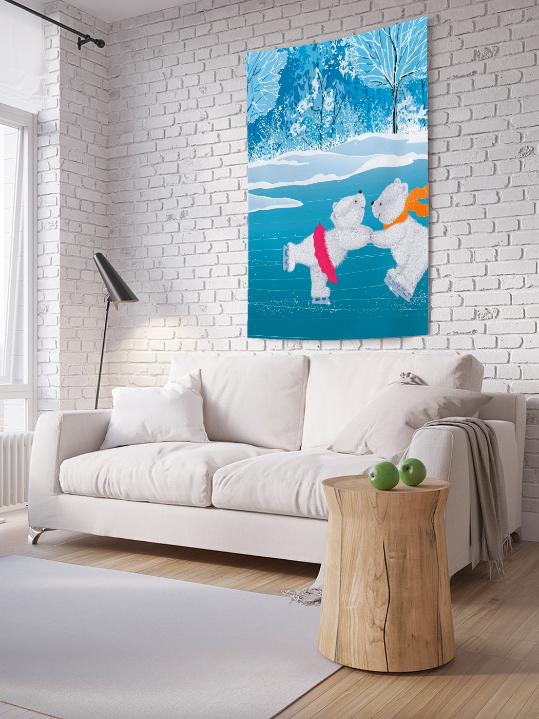 

Вертикальное фотопанно на стену JoyArty Белые медведи на коньках 150x200 см, Белые медведи на коньках