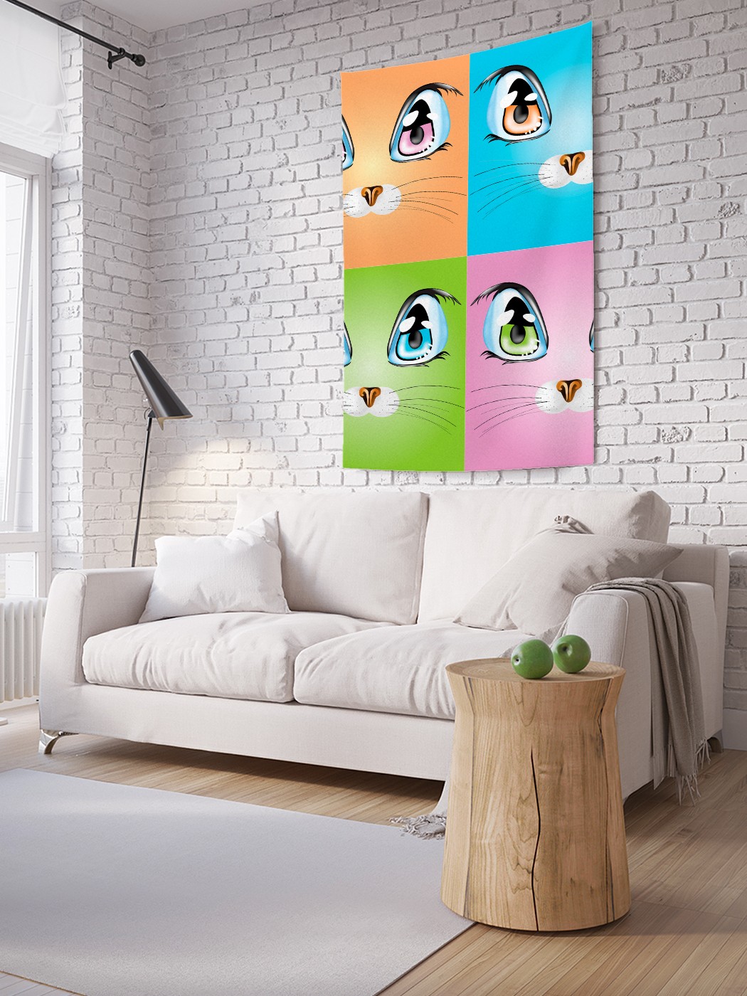 

Вертикальное фотопанно на стену JoyArty Цветные котики 150x200 см, Цветные котики