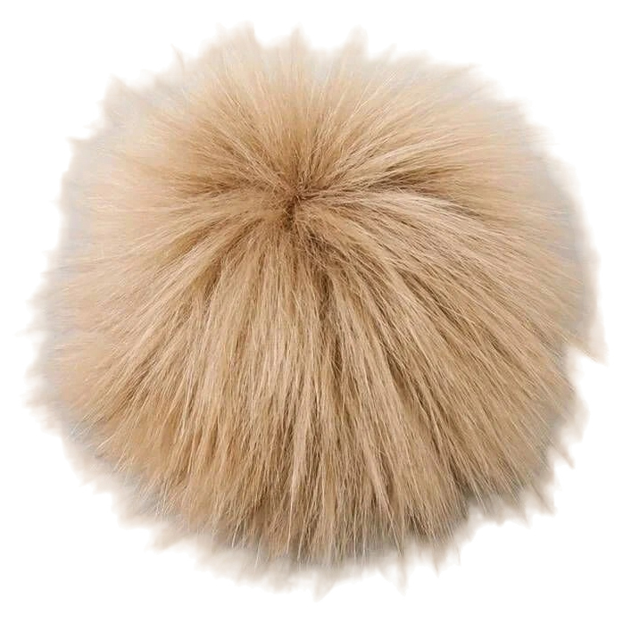 Помпон искуственный мех песец 14 см (29-Бежевый)
