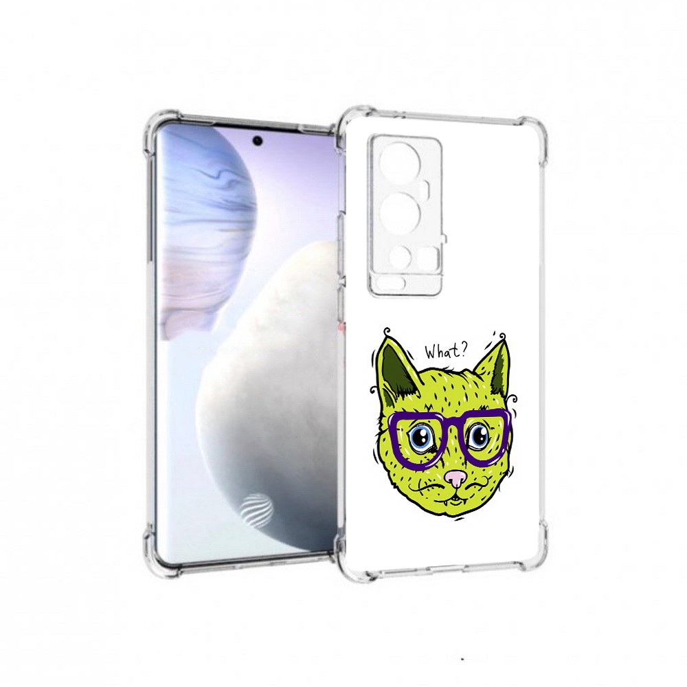 

Чехол MyPads Tocco для Vivo X60 Pro Plus Зеленый кот, Прозрачный, Tocco