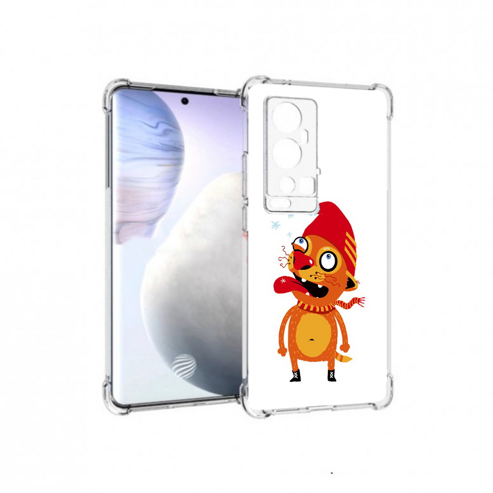 

Чехол MyPads Tocco для Vivo X60 Pro Plus Зимний кот, Прозрачный, Tocco