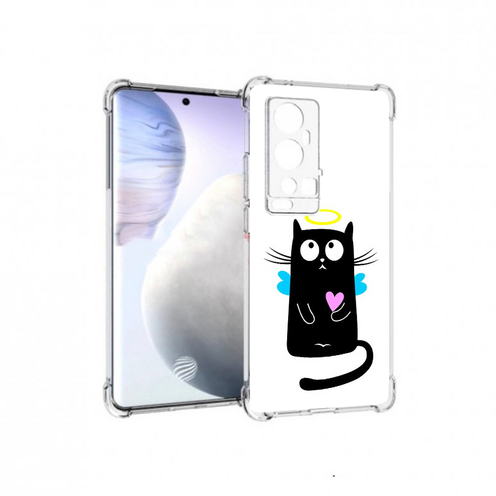 

Чехол MyPads Tocco для Vivo X60 Pro Plus Кот ангелок, Прозрачный, Tocco