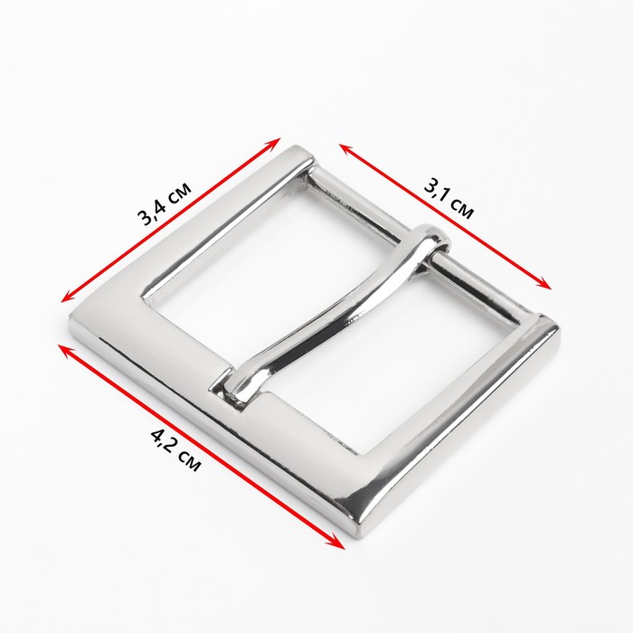 

Пряжка для ремня, 4,2 х 3,4 см, 31 мм, цвет серебряный, Серебристый, ART UZOR Basic