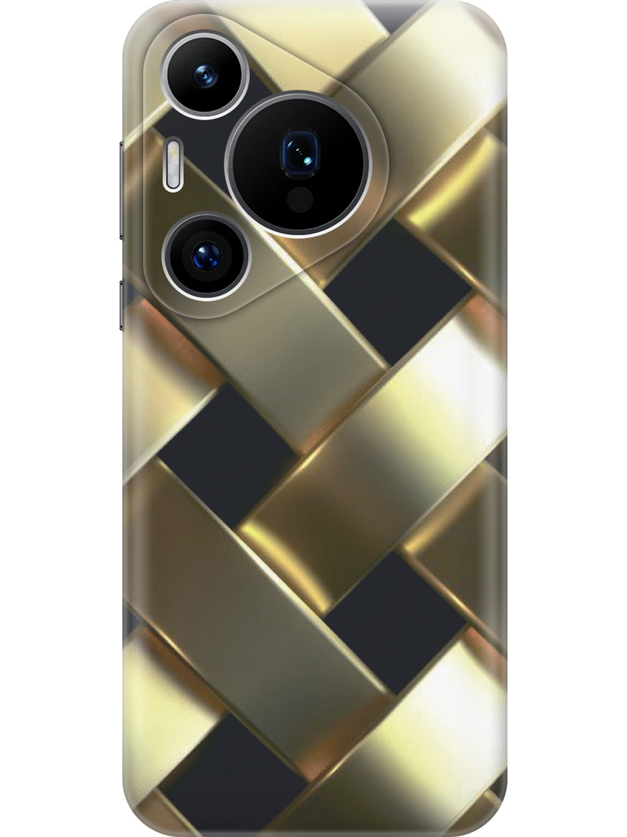 

Силиконовый чехол на Huawei Pura 70 Pro / 70 Pro+ с принтом "Золотистое плетение", Прозрачный;золотистый;черный, 782625232