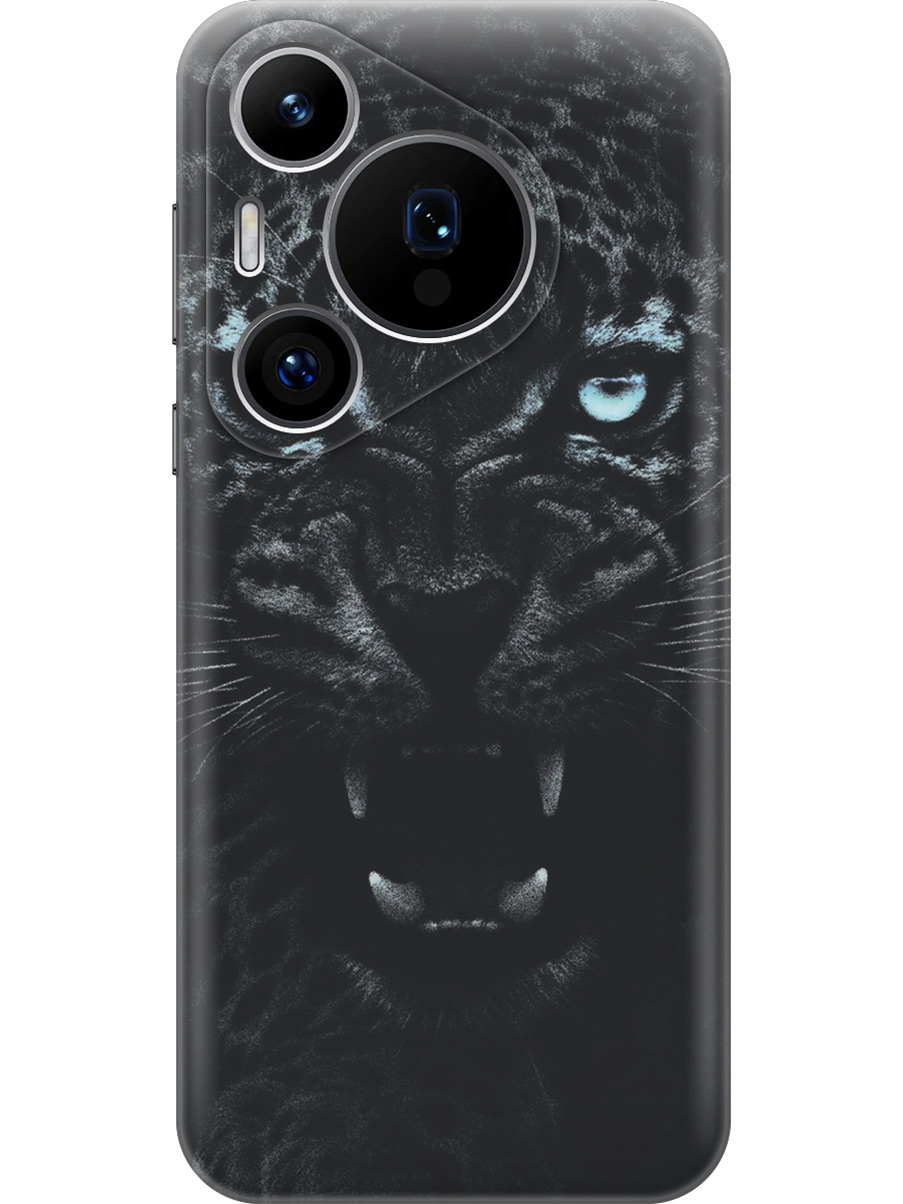 

Силиконовый чехол на Huawei Pura 70 Pro/70 Pro+ с принтом "Голубоглазая пантера", Прозрачный;голубой;черный, 782625213