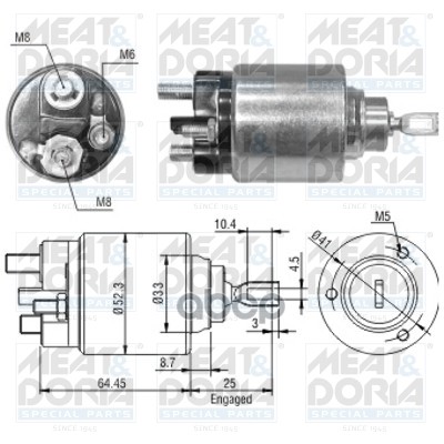 

Втягивающее реле стартера MEAT & DORIA 46043