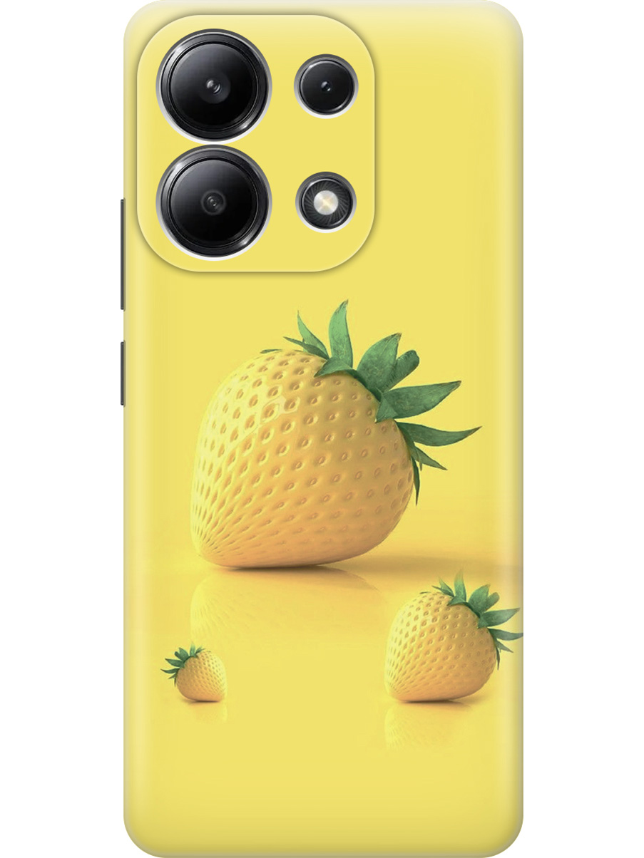

Силиконовый чехол на Xiaomi Redmi Note 13 4G с принтом "Желтая клубника", Прозрачный;черный, 782622832