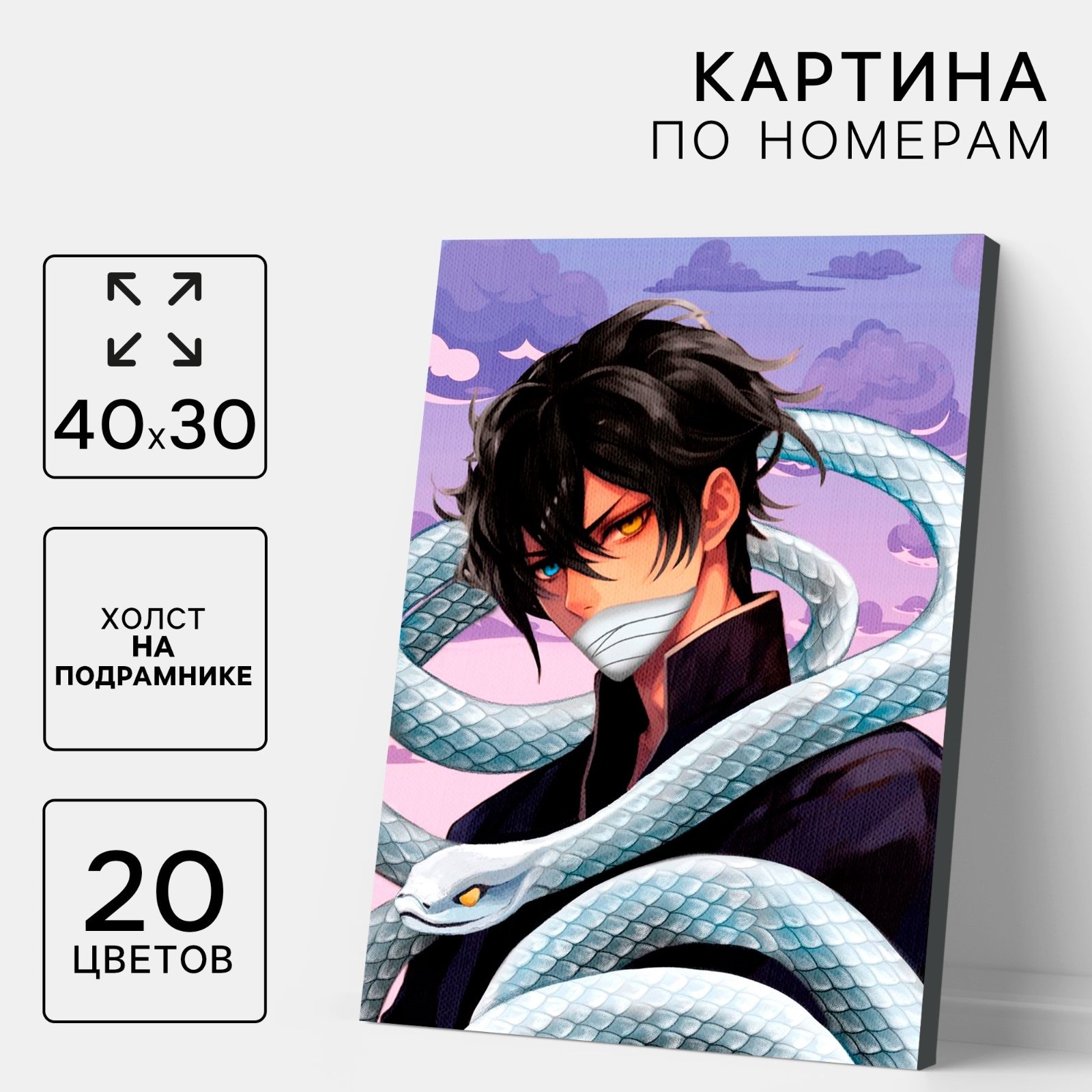 

Картина по номерам Школа талантов Аниме-змей, на холсте 30 х 40 см, Аниме-змей
